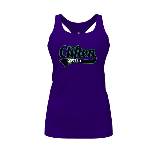 [FT0TRBPP-FYS-LOGO2] Decker Racerback Tank Top (Female Youth S, Purple, Logo 2)