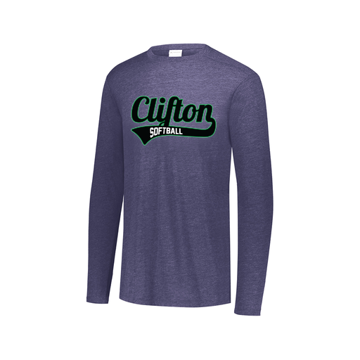 [FTLCUBNV-AXS-LOGO2] Decker Men's Tri-Blend T-Shirt - Long Sleeve (Adult XS, Navy, Logo 2)