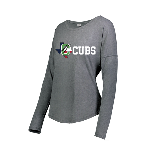 [FTLCUBGY-FAXS-LOGO3] Decker Women's Tri-Blend T-Shirt - Long Sleeve (Female Adult XS, Gray, Logo 3)